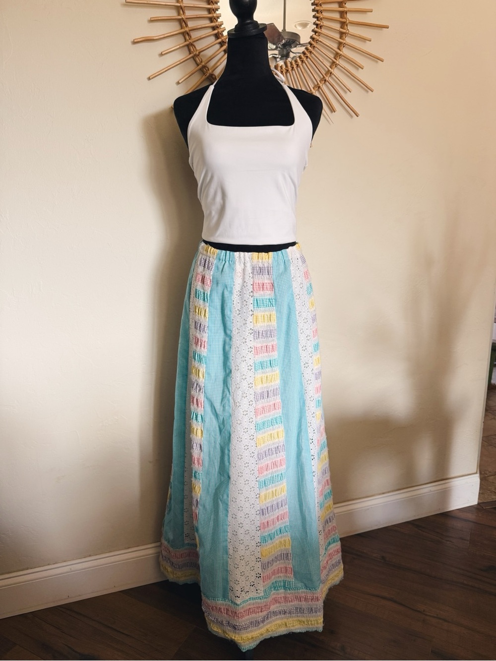 1970s Quilted Maxi Skirt